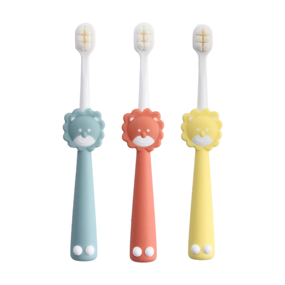 Baby Soft Hair Toothbrush Cartoon Lions Handle Toothbrush Oral Care Healthy Children Ergonomic Design Dental Care