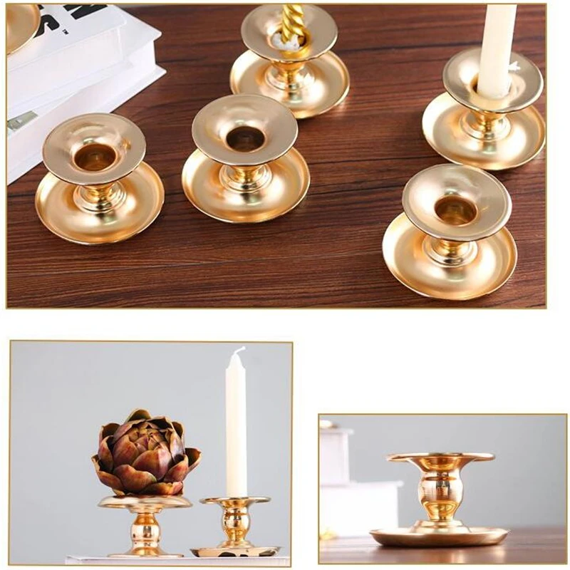 Christmas Candle Holder Gold Wrought Iron Candlestick European Romantic Candle Stand Home Festival Wedding Centerpieces Decor images - 6