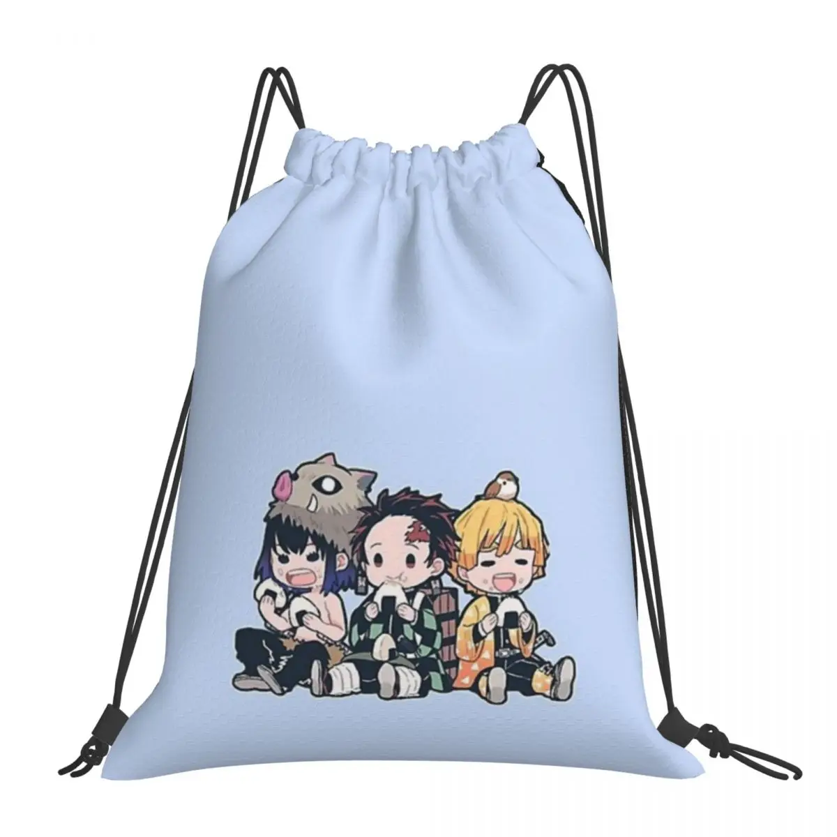 

Anime Demon Slayer Kamado Tanjirou Backpack Portable Drawstring Bags Drawstring Bundle Pocket Sports Bag Book Bags For Man Woman