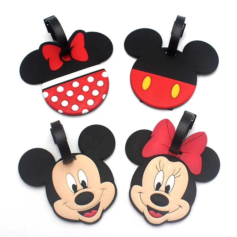 New Travel Accessories Luggage Tag Cartoon Mickey Minnie Suitcase Fashion Style Silicon Portable Travel Label  ID Addres Holder