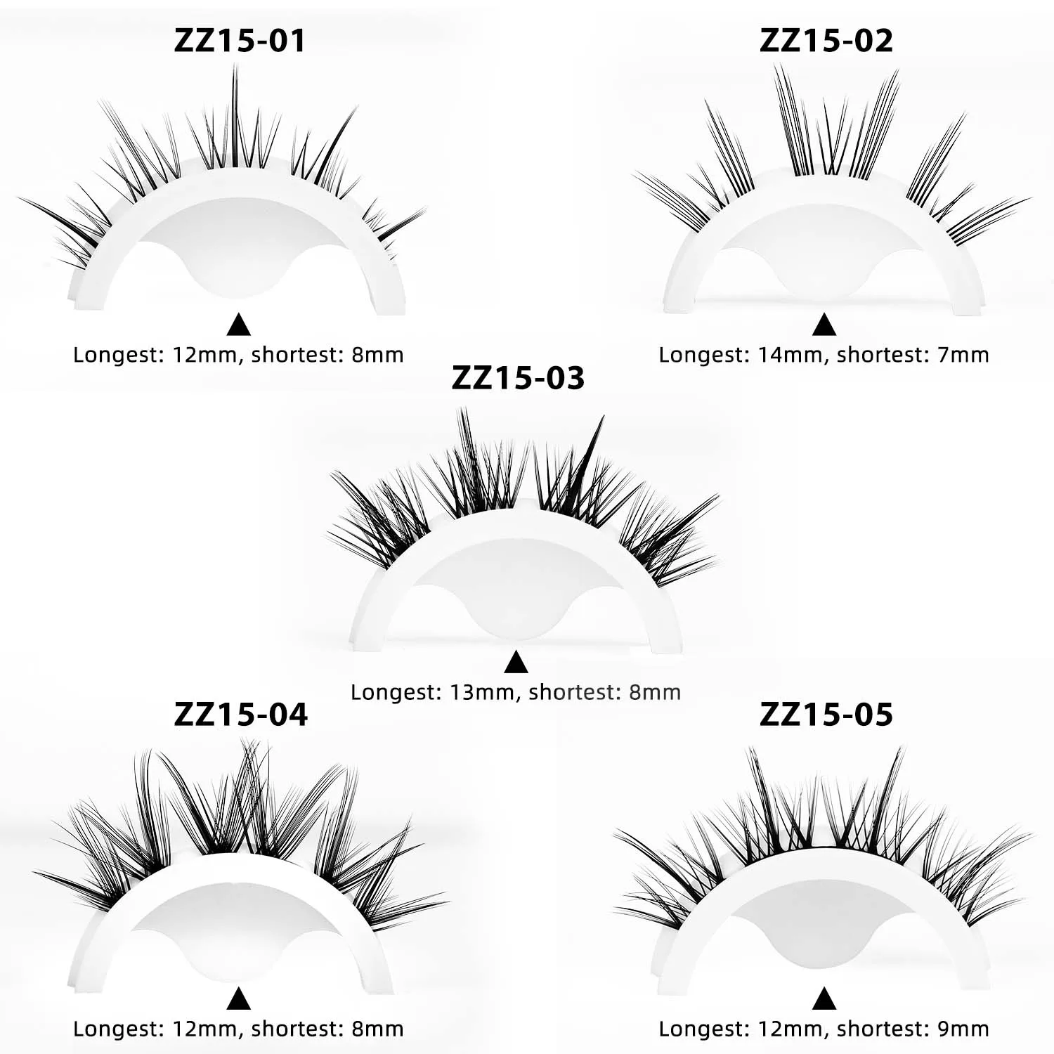 Z'LRAQI BEAUTY черные пластиковые терьеры накладные ресницы 17 мм синтетические