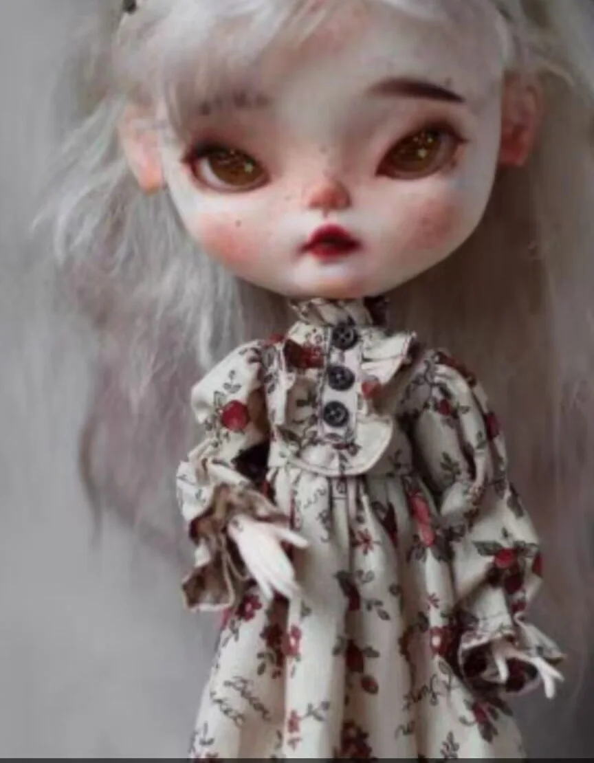 2025 1 шт. винтажное/ретро цельное платье Blythe с цветочным принтом 1/6 30 см (подходит