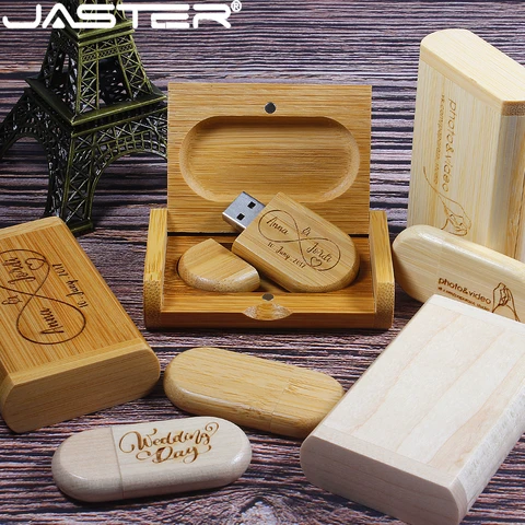 JASTER Wooden USB 2.0 Flash Drive 64GB/32GB/16GB