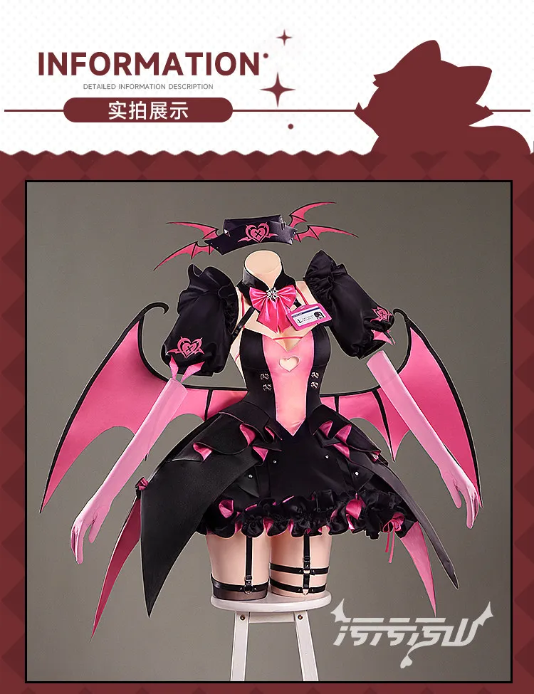 Фото ‌ Костюм для косплея Принца Мортиза из аниме Azur Lane, платье Суккуба, женский костюм на Хэллоуин, сексуальный готический наряд с шляпой, для фотосессий в приватной комнате №3