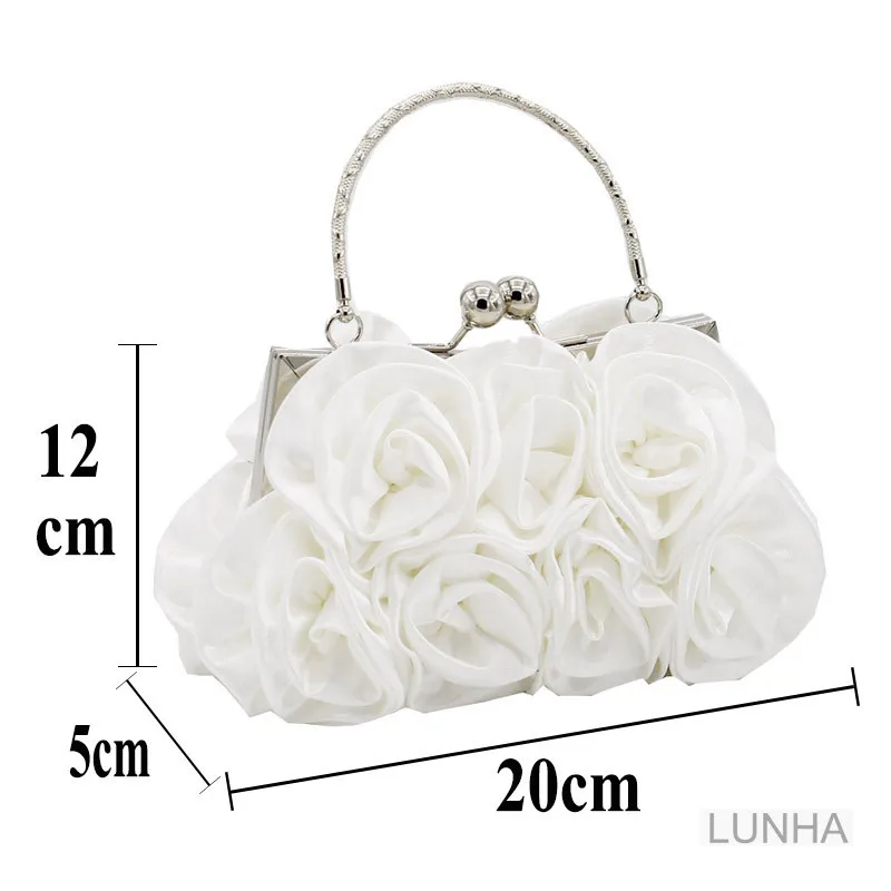 Женский Шелковый вечерний клатч с цветами розы сумка для ужина рамка на цепочке
