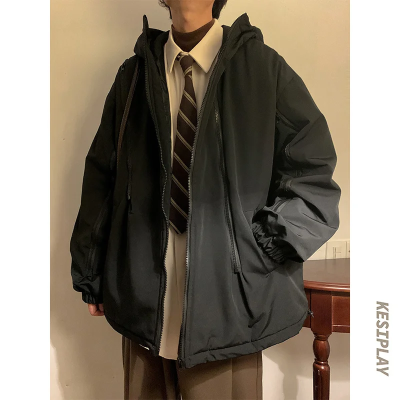 Winter Jacket Men Warm Fashion Casual Thicken Hooded Jacket Men Streetwear Korean Loose Thick Short Coat Mens Parker M-3XL