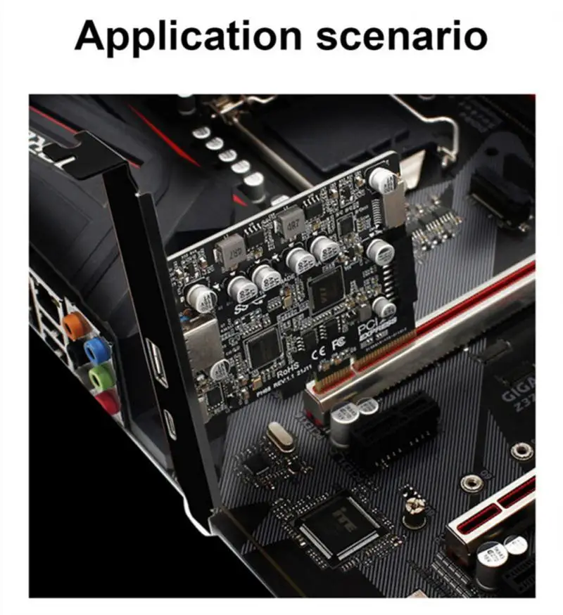 Плата расширения PCI-E к USB 3 0 10 Гбит/с Тип C PCI Express 19/20 контактный разъем для передней