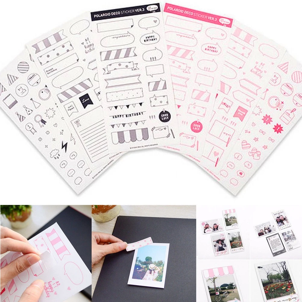 

JETTING 6 sheets Calendar paper sticker bookmark DIY scrapbooking polaroid diary album sticker stationery toy for kids