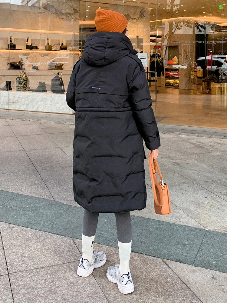 Vielleicht New Parkas Women 2022 Winter Long Jacket Coat Hooded Female Thick Warm Cotton Padded Jacket Casual Female Outwear