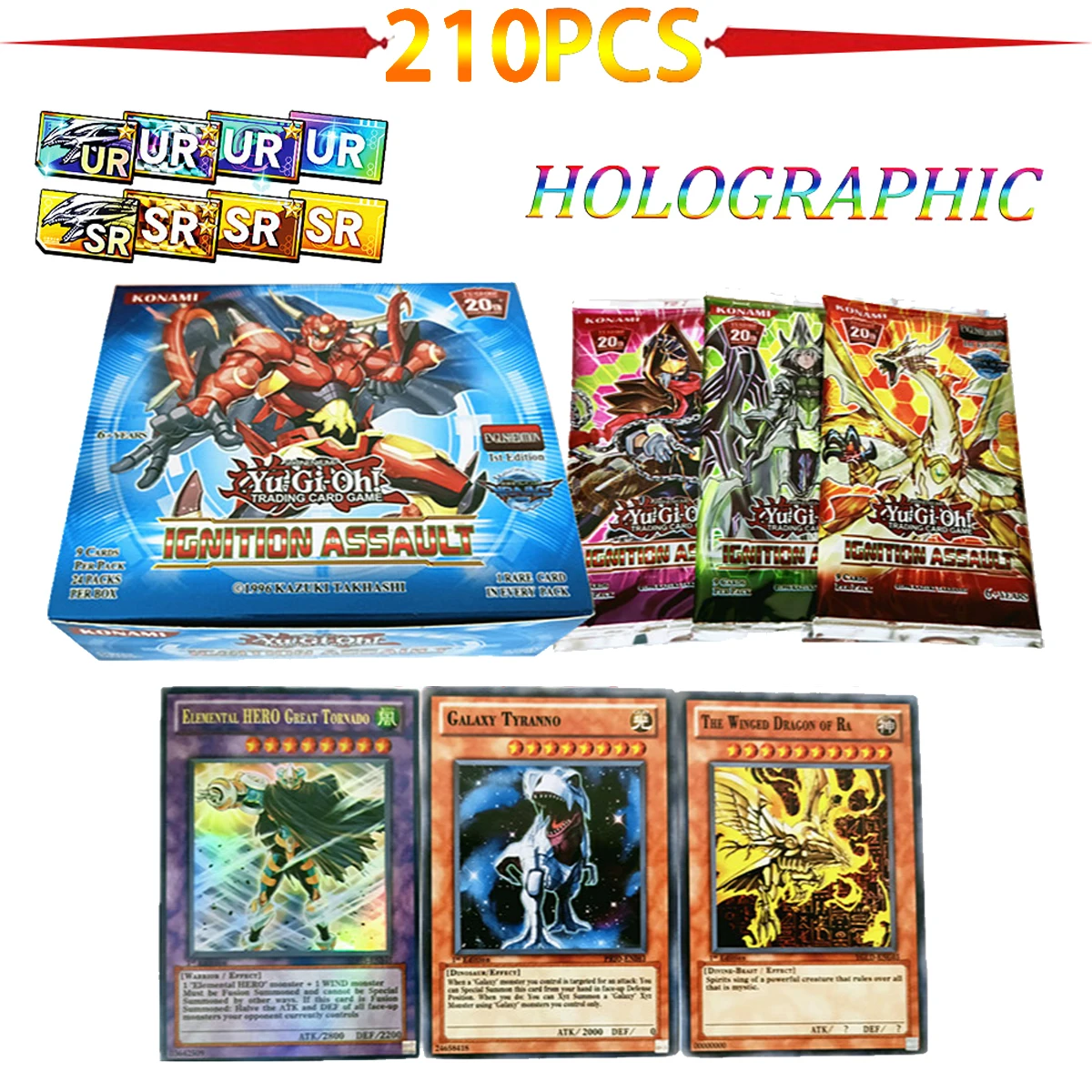 

210Pcs/Box Dark-Magician-Girl Card Blue-Eyes White Dragon Card Competitive Paper Cards Yu-Gi-Oh Cards Egyptian God Table Games