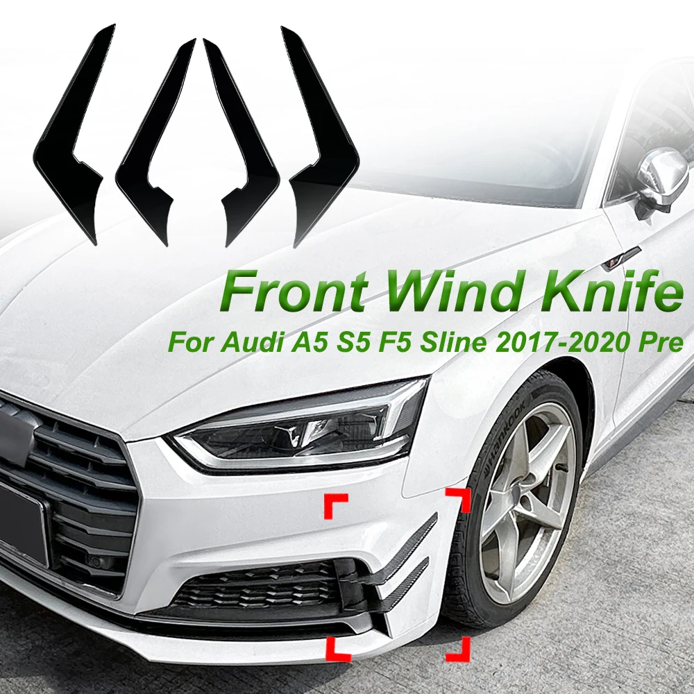 Глянцевый черный передний ветровой нож спойлер решетка воздушного ножа - Цена: 1862