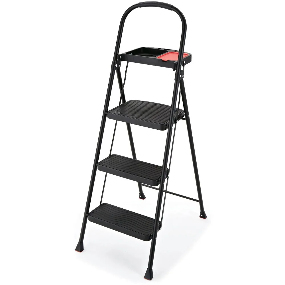 

Rubbermaid Rms-3t 3-Step Steel Step Stool With Project Tray, 225 Lb./102 Kg Cap. Attic Ladder Step Ladder For Home