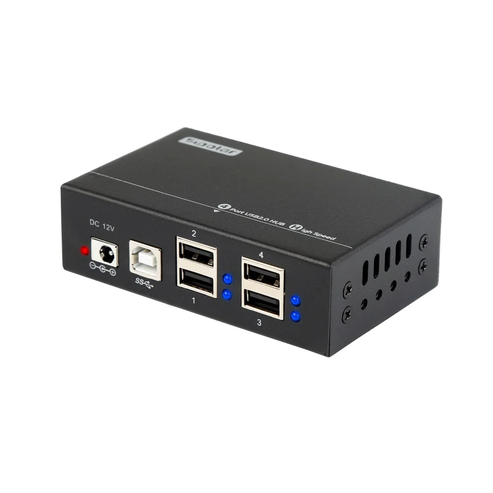 Металлический разветвитель Sipolar с 4 портами Mini USB 2,0 3,0, мощность 12 В, мощность 1 А, быстрое крепление для ПК, ноутбука, мобильного телефона