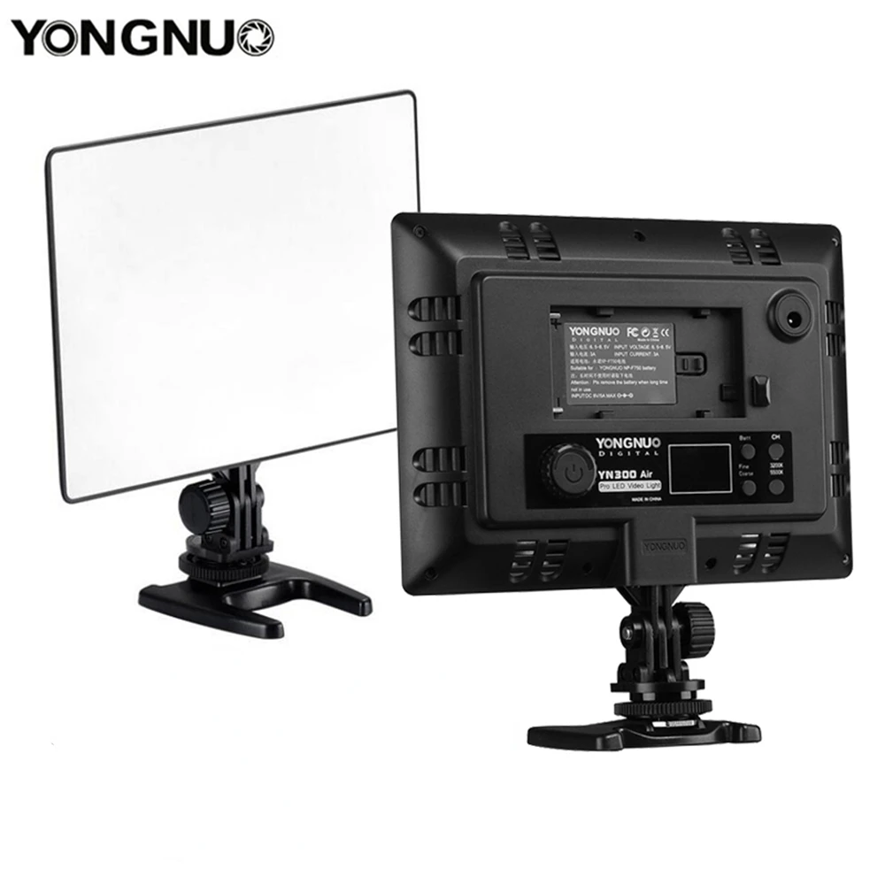 

YONGNUO YN300 Air 3200-5500K Bi-color Ultra Thin CRI 95+ On-Camera Led Video Light Panel 2000LM YN300AIR for Canon Nikon Sony