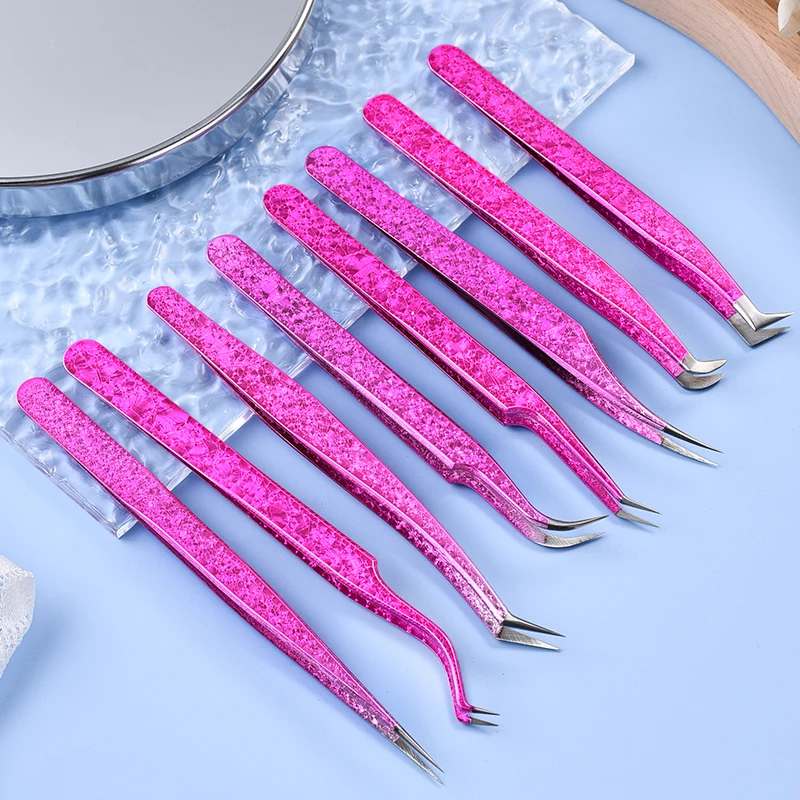 

1PC False Eyelash Tweezers For Extensions Individual Curved Strip Lashes Eyebrow Hair Clip Fake Eyelashes Tongs Makeup Nail Tool