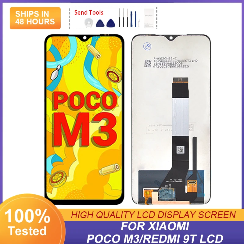 

For Xiaomi Poco M3 LCD Screen Touch Digitizer For Redmi 9T Lcd Note 9 4G Display M2010J19CG Assembly With Frame