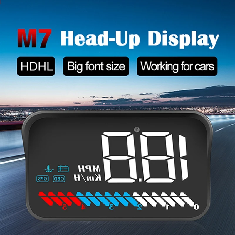M7 GPS HUD Автомобильный дисплей OBD2 на лобовом стекле скорости бортовой компьютер