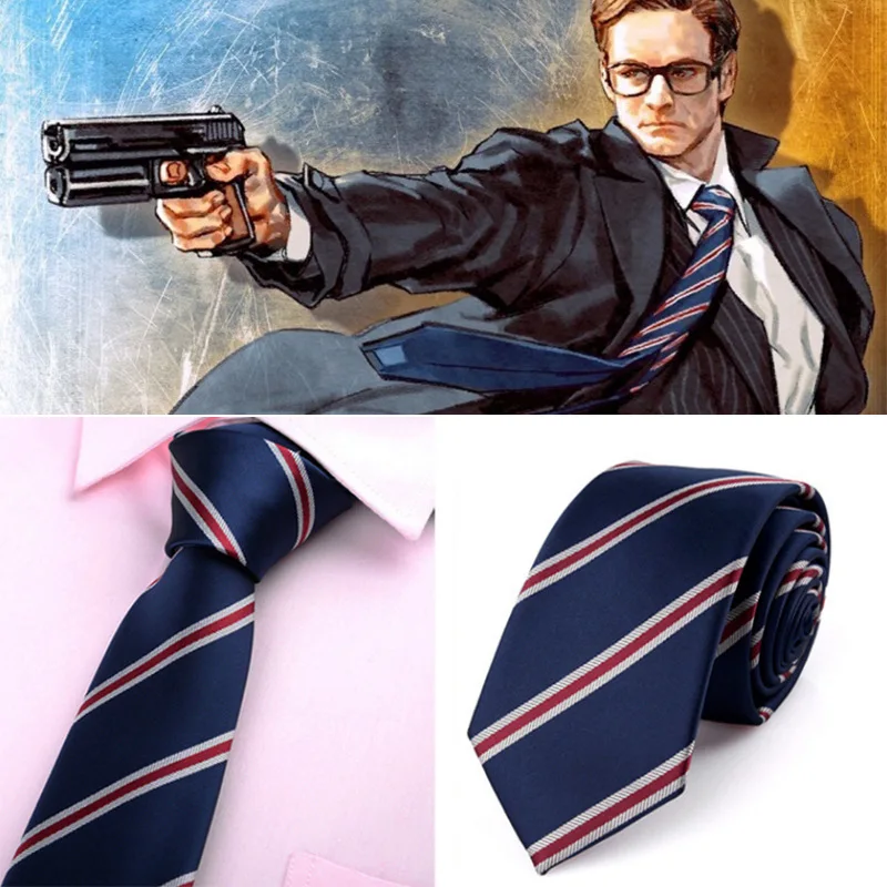 

Movie Kingsman The Golden Circle The Secret Service Harry Hart Eggsy Cosplay Costumes Neck Tie Polyester