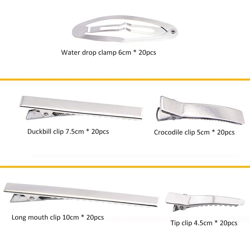 

5 Styles Hair Clip For Jewelry Making Single Prong Alligator Hairpin With Teeth Blank Setting Base For DIY Hair Clips