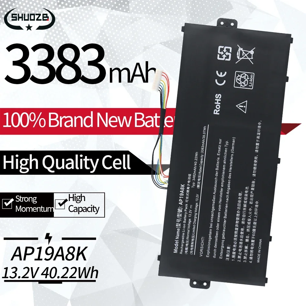 Фото Новый аккумулятор для ноутбука AP19A8K для Acer Chromebook Spin 311 CP311-1H CP311-1HN 2HN Spin 511 R752T R752TN серии 3ICP5/58/72 11,55 В №1