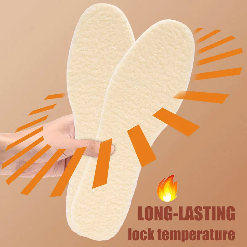 Сохраняющие тепло стельки с подогревом из искусственной овечьей шерсти