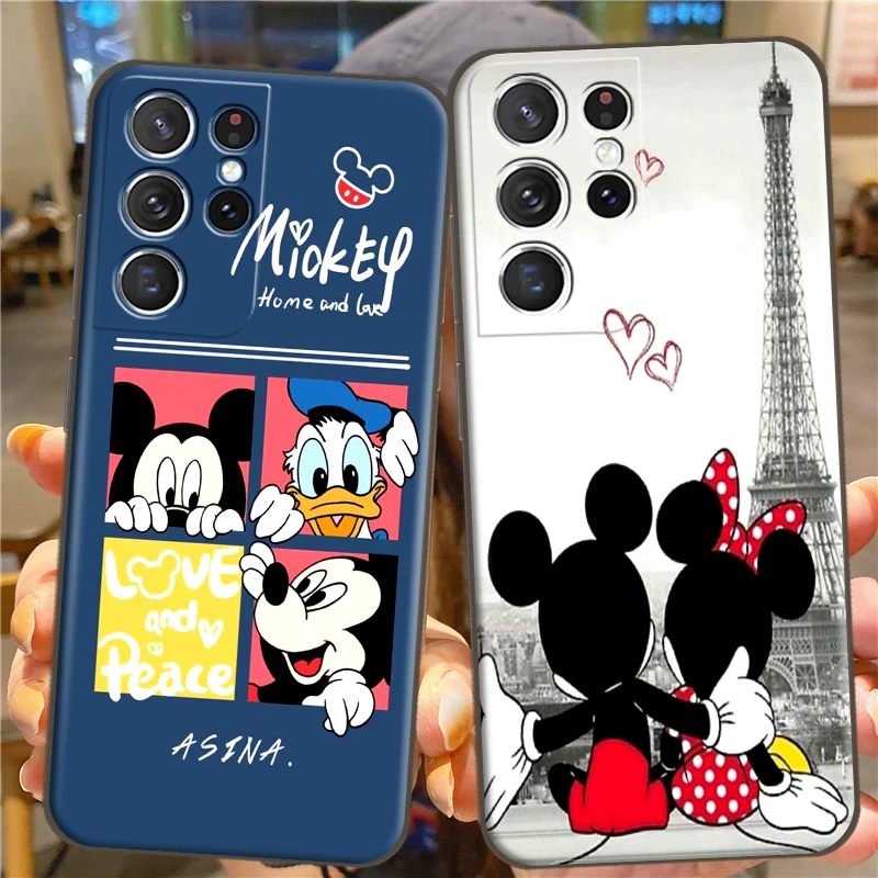 

Disney Couple Mickey Mouse For Samsung S22 Ultra S22 Plus Soft Silicon Back Phone Cover Protective Black Tpu Case Coque Back