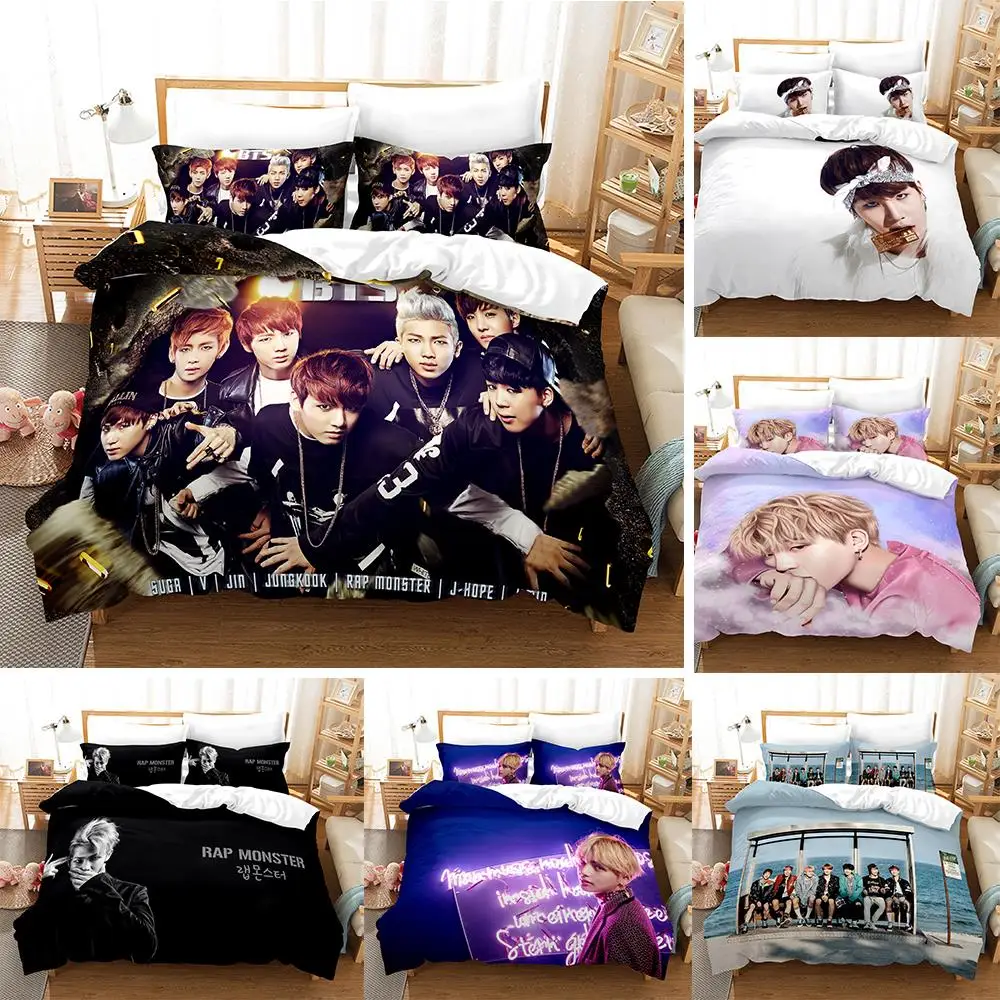 

Drop shipping 3D Duvet Cover Set with Pillowcase Bedding Set Twin Full Queen King Size Hot Sale Korean Art Group Boys GIFE