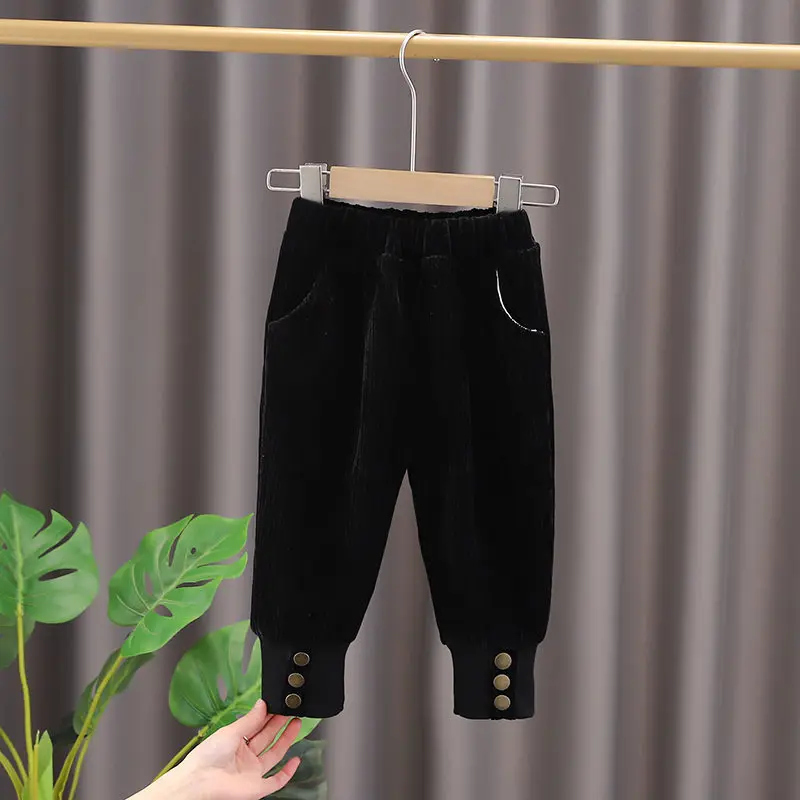 

2022 Kids Causal Trousers Pants Fashion Girls Children Boys Corduroy Kids Fashion Full Long Pants Baby Infant Clothing 0-5 Years
