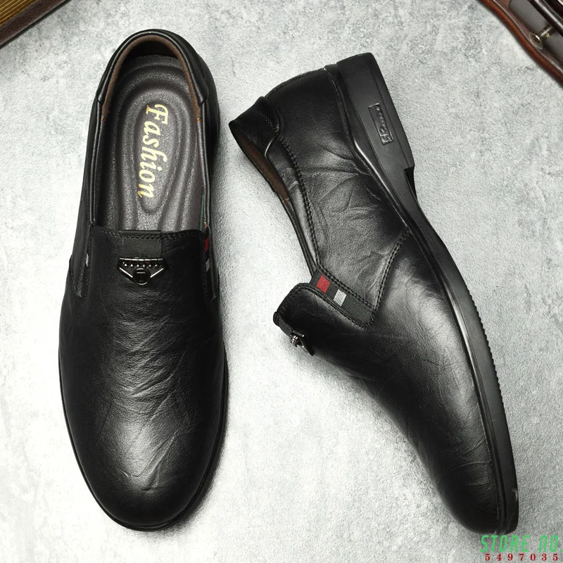 

Мужские деловые туфли, мужские элегантные джентльменские мужские туфли, повседневная обувь из натуральной кожи, Мокасины, мужские мокасины...