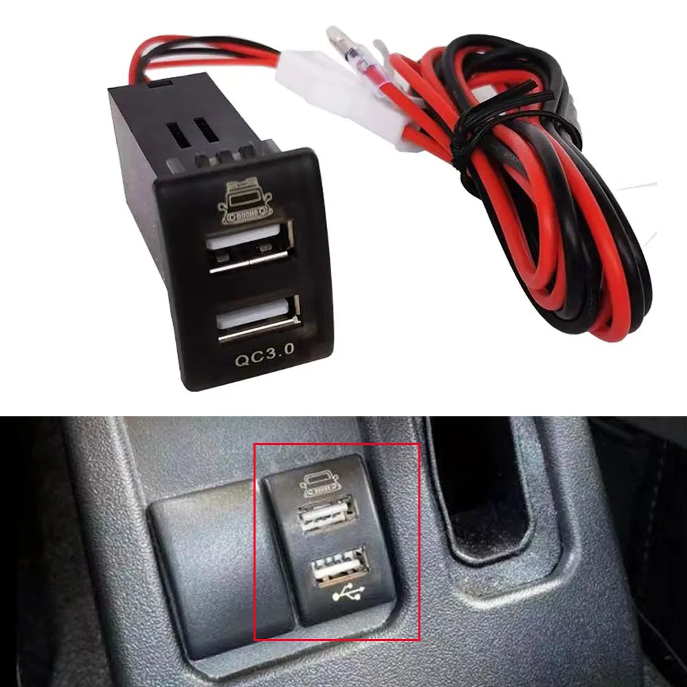 

Car QC3.0 Dual USB Interface Charger Quick Charge Socket Fast Charging Adapter for Suzuki Jimny