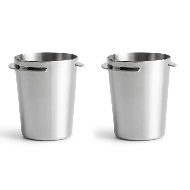 

2X Stainless Steel Dosing Cup Coffee Sniffing Mug Powder Feeder For 58Mm Espresso Machine Silver