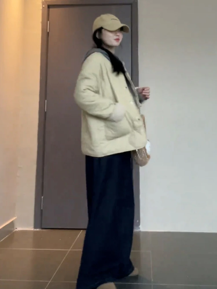 Куртка на хлопковой подкладке Глубокий осенний пуховик Корейская серия Пальто с