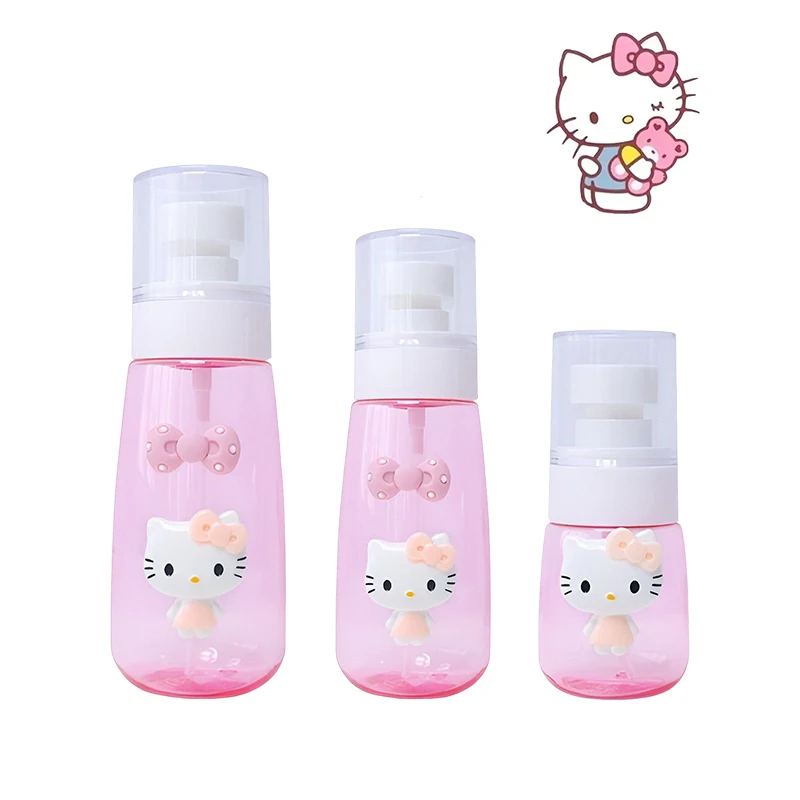 

Hello Kittys Sanrio Sub Bottling Kawaii Beauty Cartoon Portable Travel Perfume Disinfection Alcohol Small Spray Bottle Toy Girls