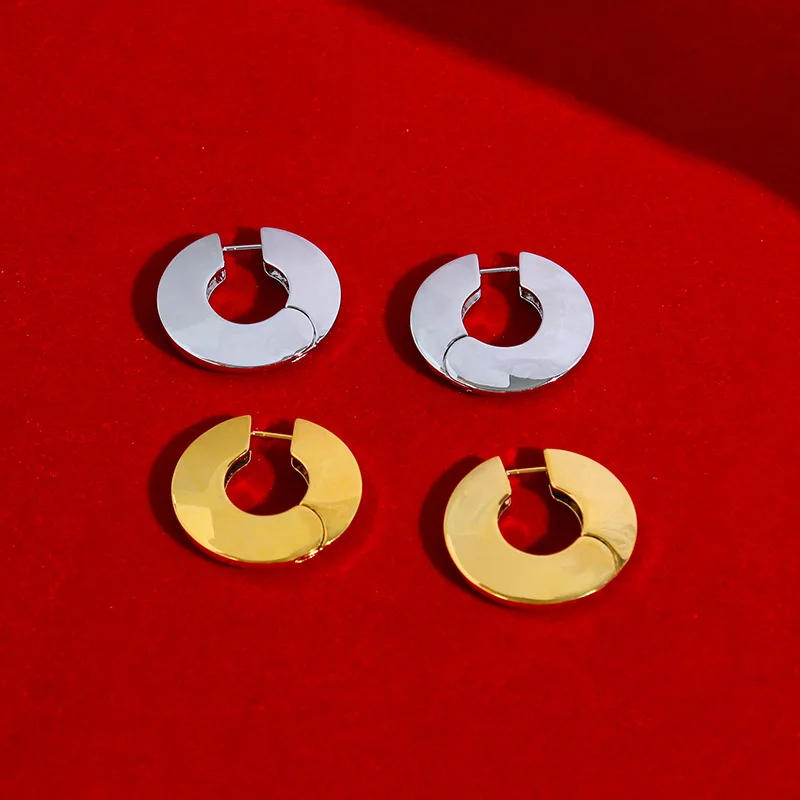 

Женские серьги-кольца с покрытием из 14-каратного золота, 2,7 см