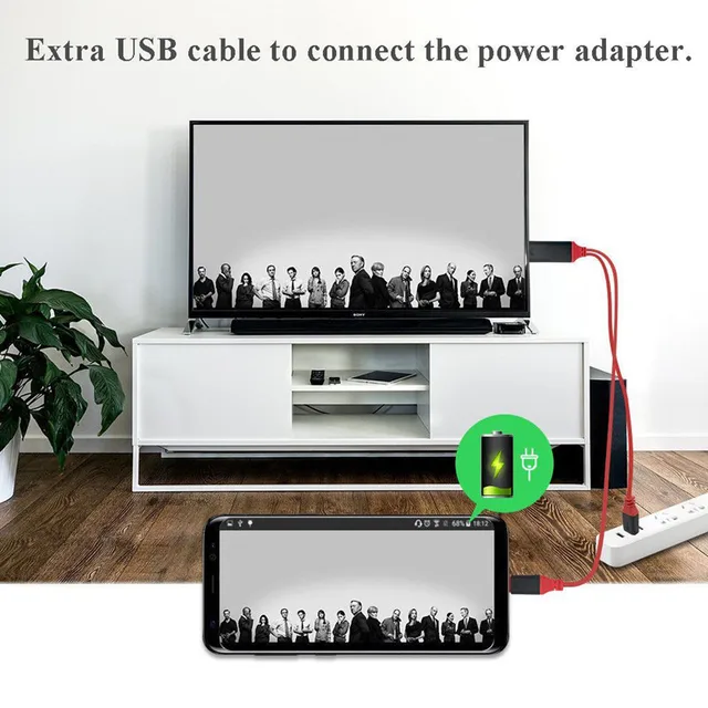 4K 1080P HDTV Cable Type C Phone To TV Cable Adapter USB C Screen Mirror Video Converter for MacBook for Samsung Huawei Android 6