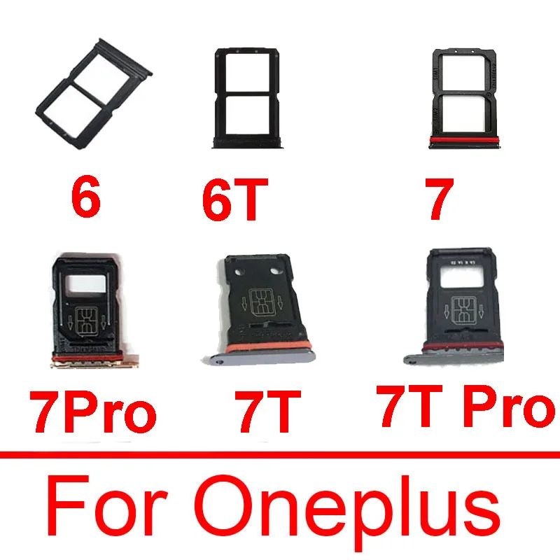 Sim Card Tray Holder For Oneplus 6 6T 7 7T Pro Sim Slot Socket SD Card Memmory Reader Flex Cable Replacement Repair Parts