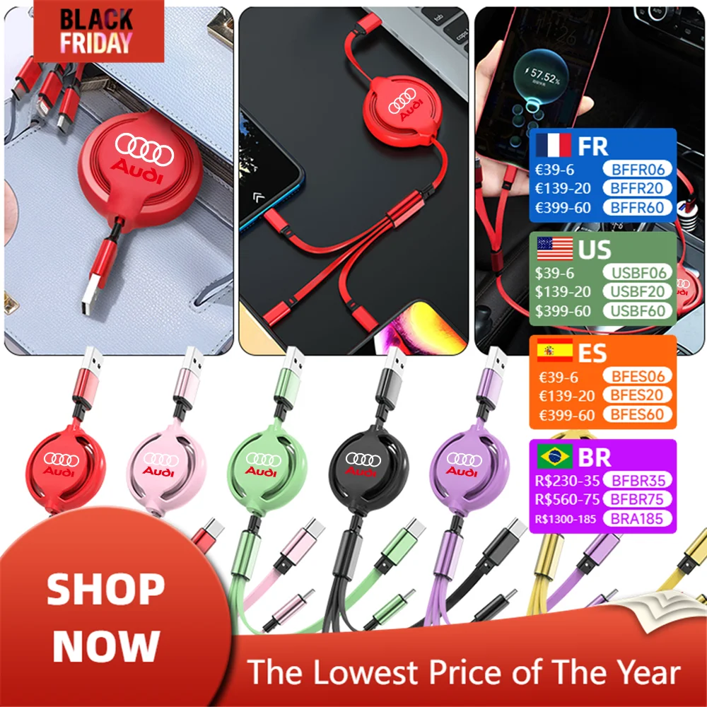 Три в одном кабель для передачи данных USB Автомобильное зарядное устройство с