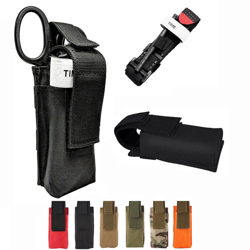 

Tactical First Aid Kit Pouch Medical Tourniquet Bandage Scissors Carry Pouch Emergency Bag Travel Outdoors Oneself Survival Kits