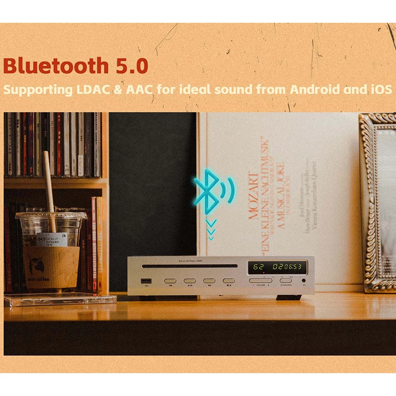 SHANLING CD80 MQA CD-плеер Phillips Drive ES9219MQ ЦАП LTA8092 Чип усилителя Hi-Res Audio Вход Bluetooth LDAC