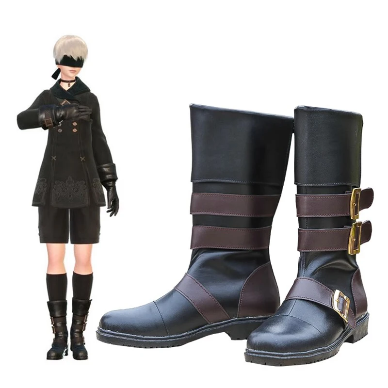 

Game NieR Automata YoRHa No.9 Cosplay Shoes 9S Role Play Artificial Leather PU Boots