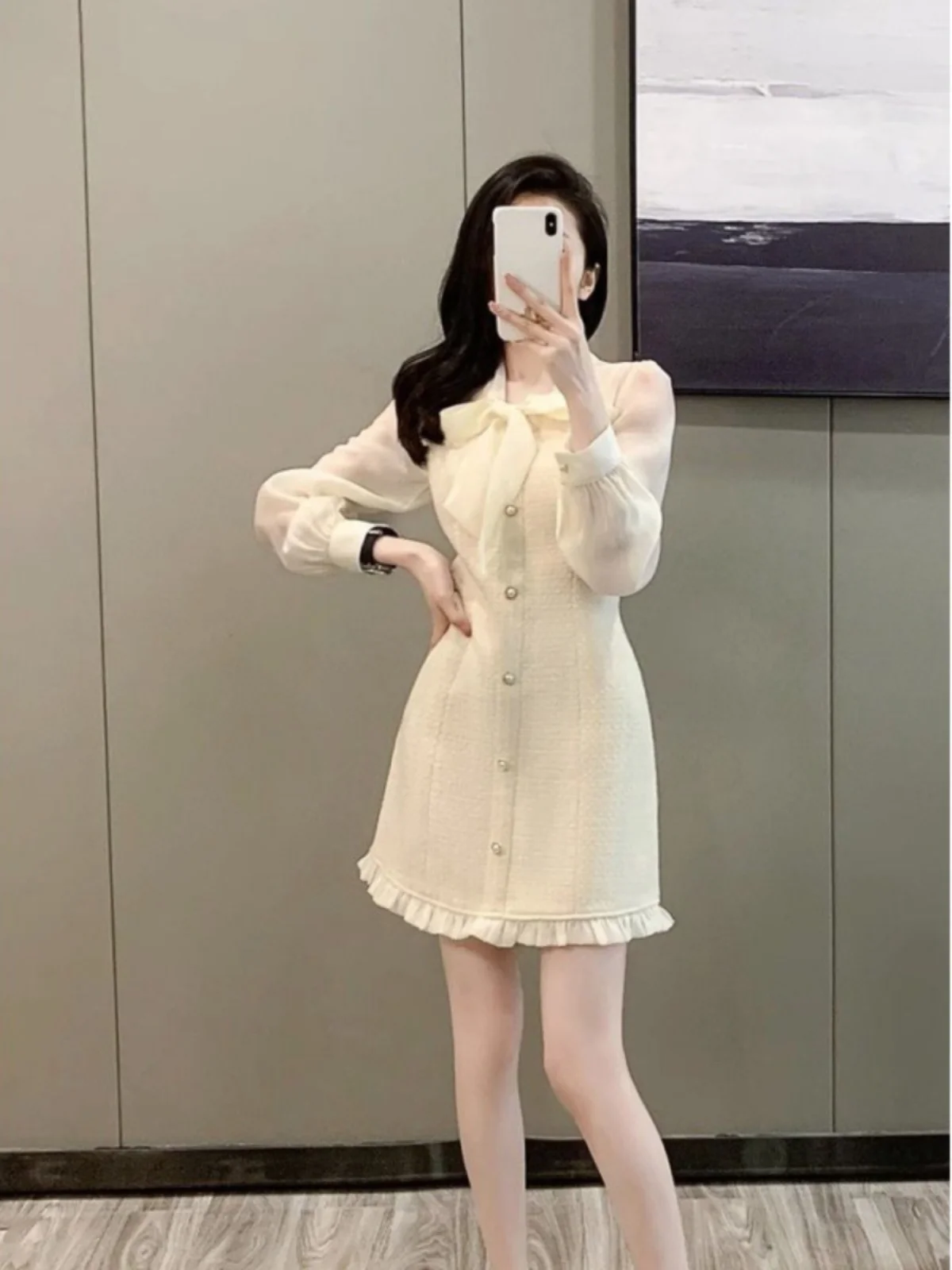 Французское классическое платье Sle Весна/Лето Белая необычная достойная большая