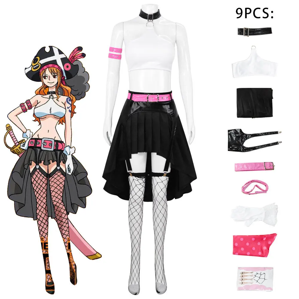 

Anime ONE Red Nami Cosplay Halloween Christmas Carnival Costume