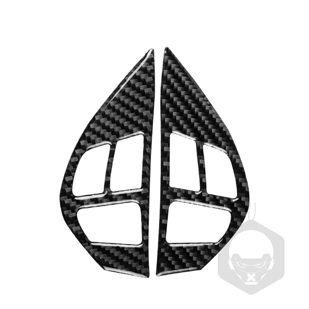 

2 Pcs For 08-15 Mitsubishi Lancer Steering Wheel Button Carbon Fiber Decorative Sticker Exquisite Workmanship Long Service Life