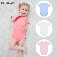 2022 summer newborn baby girl rompers solid color jumpsuit cute toddler short sleeve infant bodysuits childrens clothing