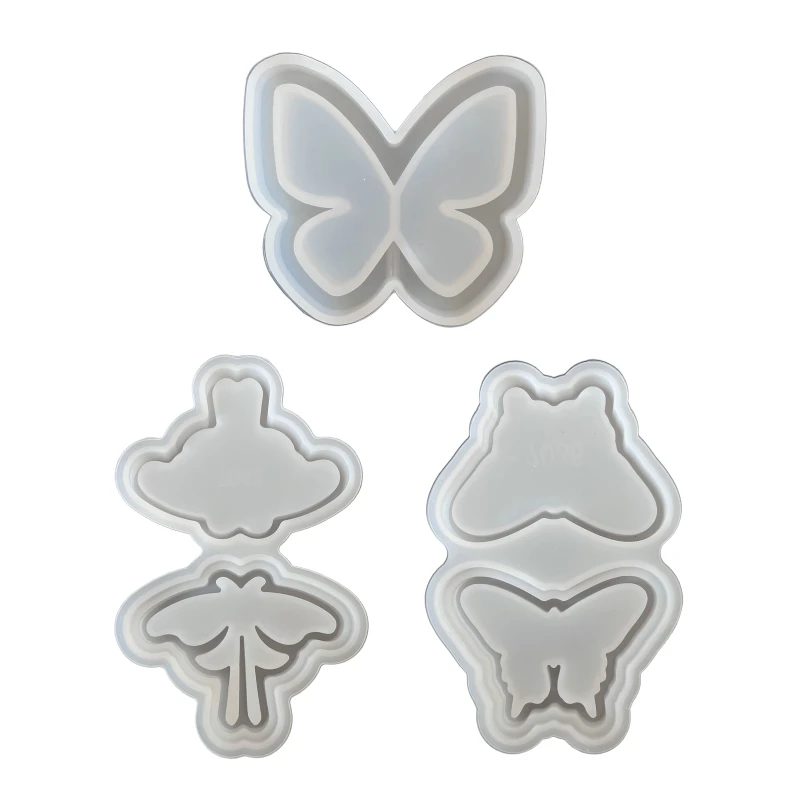 

R3MC Shiny Quicksand Keychain Resin Molds Butterfly Silicone Casting Molds for DIY Keychain Pendant Decor or Homemade Craf