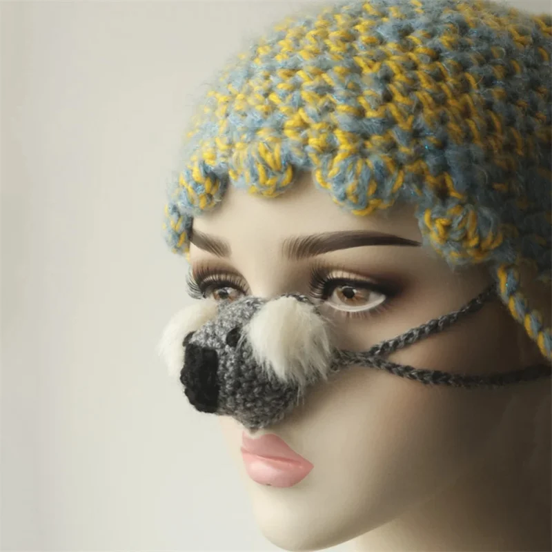 Новая пограничная распродажа маски для носа в виде розового медведя и серого