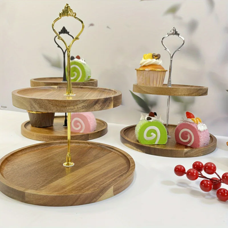 Винтажная тарелка для фруктов из акации мангиум домашняя витрина тортов