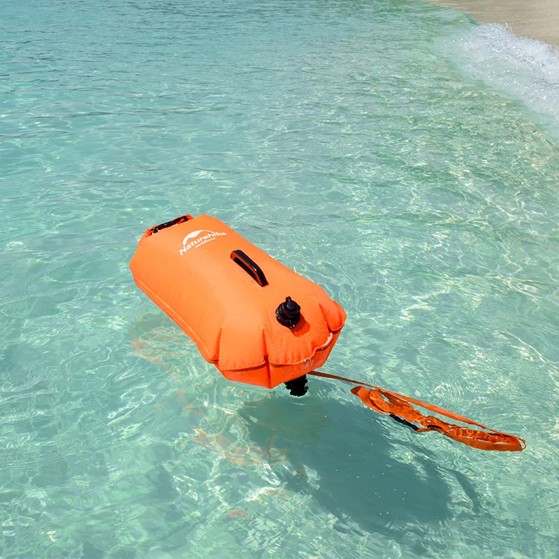 Naturehike Inflatable Swimming Buoy Waterproof Dual Airbag 28L Storage Dry Bag Adjustable Belt Flotation Bag Swim Drifting Float