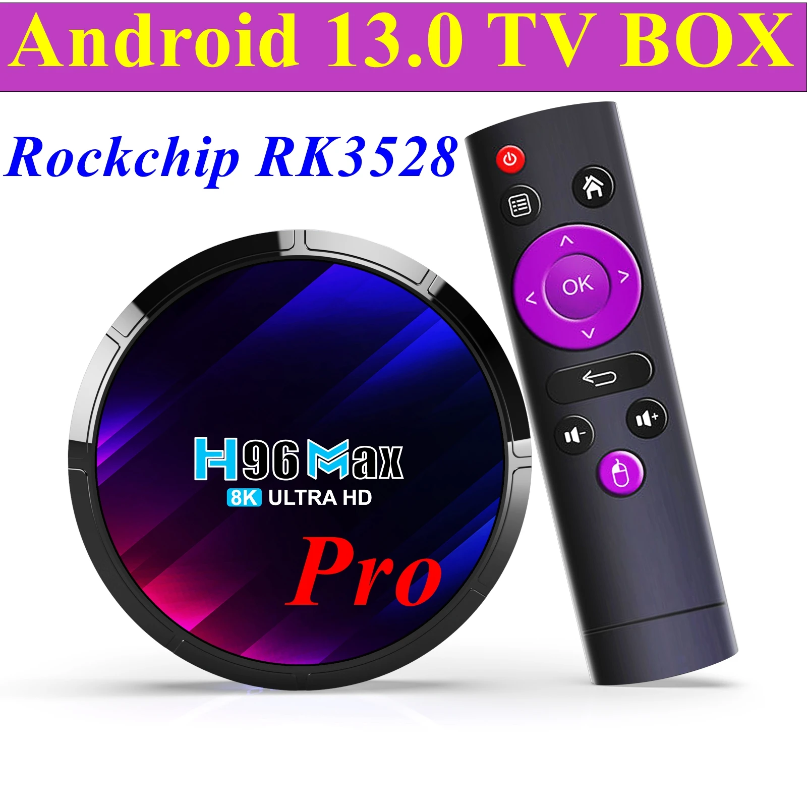 

20PCS H96 Max Android 13.0 TV Box RK3528 Quad Core 2G/16G 4G/32G 64G 2.4G 5G Dual WIFI 6 H.265 8K UHD Youtube Smart Media Player