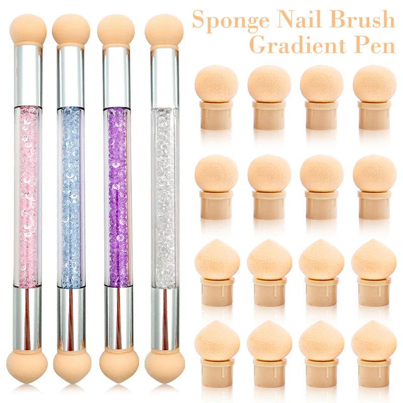 

Double-ended Gradient Shading Pen Sponge Brushes For Nails Gradient Bloom UV Gel Polish Manicure Tools Nail Art Accessories